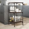 Chariot de cuisine chêne marron 60,5x50x105cm bois d'ingénierie 531768531768