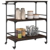 Chariot cuisine chêne marron 100,5x50x105 cm bois d'ingénierie 531770531770