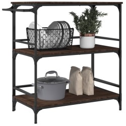 Chariot cuisine chêne marron 100,5x50x105 cm bois d'ingénierie 531770531770