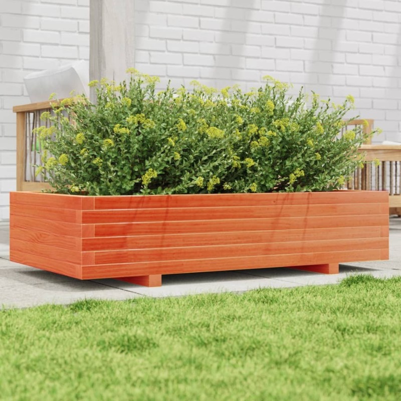 Jardinière cire marron 110x60x26,5 cm bois de pin massif 531787531787
