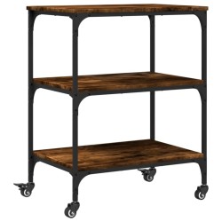 Chariot de cuisine chêne fumé 60x41x76 cm bois d'ingénierie 531800531800