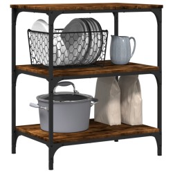 Chariot de cuisine chêne fumé 60x41x76 cm bois d'ingénierie 531800531800