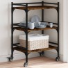 Chariot de cuisine chêne fumé 50x35x75,5 cm bois d'ingénierie 531805531805