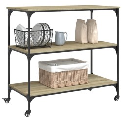 Chariot de cuisine chêne sonoma 102x50x95 cm bois d'ingénierie 531815531815