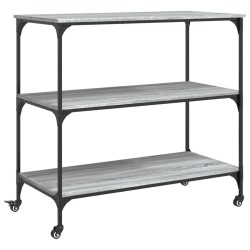 Chariot de cuisine sonoma gris 102x50x95 cm bois d'ingénierie 531826531826