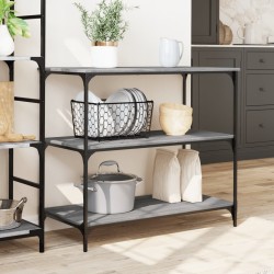 Chariot de cuisine sonoma gris 102x50x95 cm bois d'ingénierie 531826531826