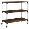 Chariot de cuisine chêne fumé 102x50x95 cm bois d'ingénierie 531827531827