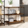 Chariot de cuisine chêne fumé 102x50x95 cm bois d'ingénierie 531827531827