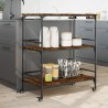 Chariot de cuisine chêne fumé 100,5x50x105 cm bois d'ingénierie 531829531829