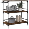 Chariot de cuisine chêne fumé 100,5x50x105 cm bois d'ingénierie 531829531829