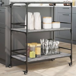 Chariot de cuisine sonoma gris 100,5x50x105cm bois d'ingénierie 531831531831