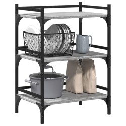 Chariot de cuisine sonoma gris 50x35x75,5 cm bois d'ingénierie 531839531839