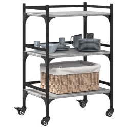 Chariot de cuisine sonoma gris 50x35x75,5 cm bois d'ingénierie 531839531839