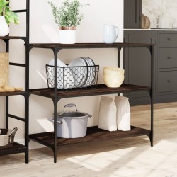 Chariot de cuisine chêne marron 102x50x95 cm bois d'ingénierie 531843531843
