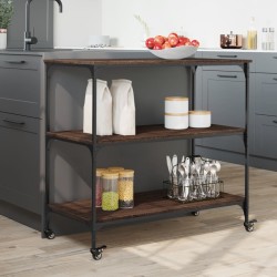 Chariot de cuisine chêne marron 102x50x95 cm bois d'ingénierie 531843531843