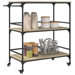 Chariot cuisine chêne sonoma 100,5x50x105 cm bois d'ingénierie 531844531844