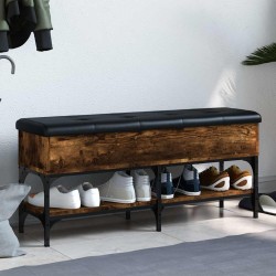 Banc à chaussures chêne fumé 102x32x45 cm bois d'ingénierie 531888531888