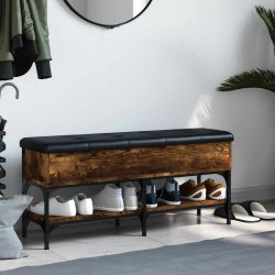 Banc à chaussures chêne fumé 102x32x45 cm bois d'ingénierie 531888531888