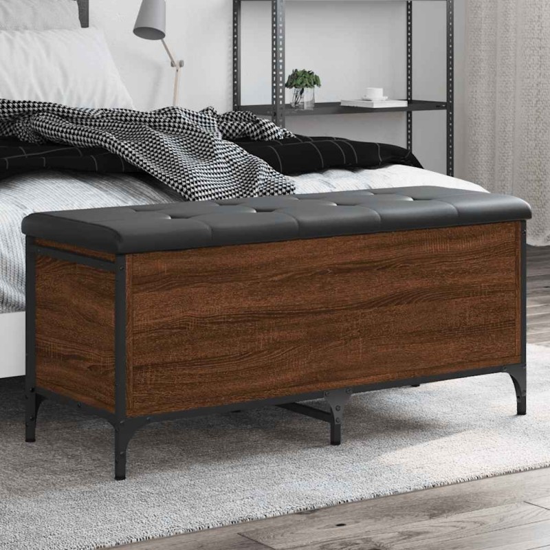 Banc de rangement chêne marron 102x42x45 cm bois d'ingénierie 531892531892
