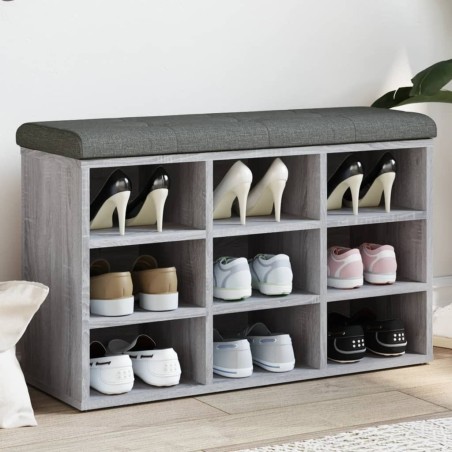 Banc à chaussures sonoma gris 82x32x50 cm bois d'ingénierie 531901531901