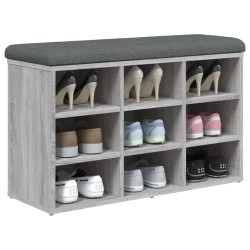 Banc à chaussures sonoma gris 82x32x50 cm bois d'ingénierie 531901531901