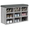 Banc à chaussures sonoma gris 82x32x50 cm bois d'ingénierie 531901531901