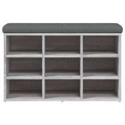 Banc à chaussures sonoma gris 82x32x50 cm bois d'ingénierie 531901531901