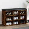 Banc à chaussures chêne fumé 82x32x50 cm bois d'ingénierie 531902531902