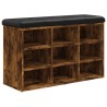 Banc à chaussures chêne fumé 82x32x50 cm bois d'ingénierie 531902531902