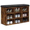 Banc à chaussures chêne fumé 82x32x50 cm bois d'ingénierie 531902531902