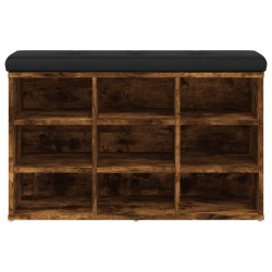 Banc à chaussures chêne fumé 82x32x50 cm bois d'ingénierie 531902531902