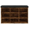 Banc à chaussures chêne fumé 82x32x50 cm bois d'ingénierie 531902531902