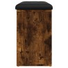 Banc à chaussures chêne fumé 82x32x50 cm bois d'ingénierie 531902531902