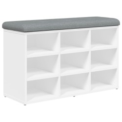 Banc à chaussures Blanc 82x32x50 cm Bois d'ingénierie 531906531906
