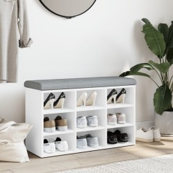 Banc à chaussures Blanc 82x32x50 cm Bois d'ingénierie 531906531906
