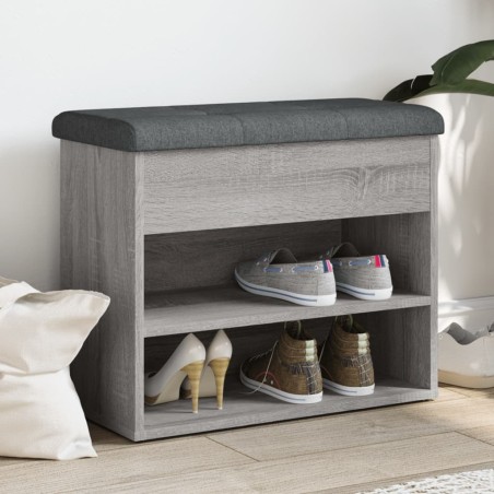 Banc à chaussures sonoma gris 62x32x50 cm bois d'ingénierie 531908531908