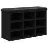 Banc à chaussures noir 82x32x50 cm bois d'ingénierie 531909531909
