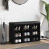 Banc à chaussures noir 82x32x50 cm bois d'ingénierie 531909531909