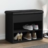 Banc à chaussures noir 62x32x50 cm bois d'ingénierie 531911531911