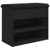 Banc à chaussures noir 62x32x50 cm bois d'ingénierie 531911531911