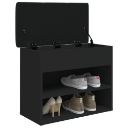 Banc à chaussures noir 62x32x50 cm bois d'ingénierie 531911531911