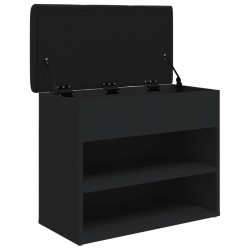 Banc à chaussures noir 62x32x50 cm bois d'ingénierie 531911531911