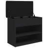 Banc à chaussures noir 62x32x50 cm bois d'ingénierie 531911531911
