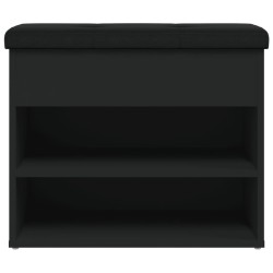 Banc à chaussures noir 62x32x50 cm bois d'ingénierie 531911531911
