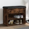 Banc à chaussures chêne fumé 62x32x50 cm bois d'ingénierie 531912531912