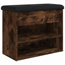 Banc à chaussures chêne fumé 62x32x50 cm bois d'ingénierie 531912531912
