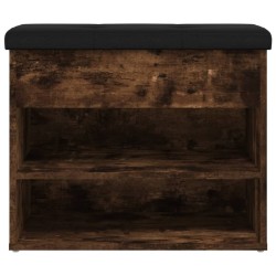Banc à chaussures chêne fumé 62x32x50 cm bois d'ingénierie 531912531912