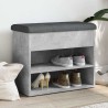 Banc à chaussures gris béton 62x32x50 cm bois d'ingénierie 531914531914