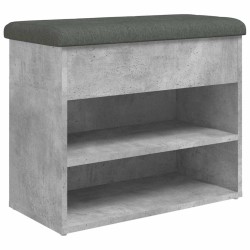 Banc à chaussures gris béton 62x32x50 cm bois d'ingénierie 531914531914