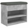 Banc à chaussures gris béton 62x32x50 cm bois d'ingénierie 531914531914